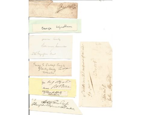 Vintage signature pieces, 10 assorted items inc. Sophia Duleep Singh, George Wyndham, Philip Facue, 1737 John ?. Good Conditi