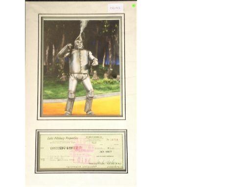 Jack Haley Wizard of Oz signed autograph display. A 20cm x 25cm image double 3D mounted in acid free mountboard with an signa