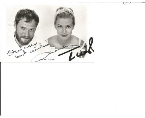 Nina &amp; Frederick double signed 5 x 4 b/w portrait photo. Comes with biography information. Good Condition. All signed pie