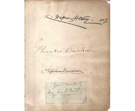 Famous Artists Charles Davidson and Charles Topham Davidson signed on vintage page, also has Napier Henry and two unknown. Go