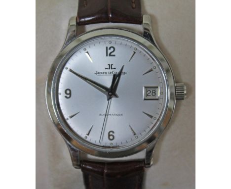 A Jaeger LeCoultre Master Control 1000 Hours stainless steel wristwatch no 2899, dial diam. 35mm, with crocodile leather stra