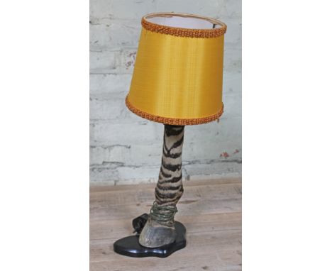 A taxidermy zebra lamp base, and shade, height 55cm. 