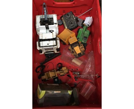 A quantity of die cast metal and remote controlled children's toys, various scales, to include JCB, Snap-On, Tonka, Hobby, Jo