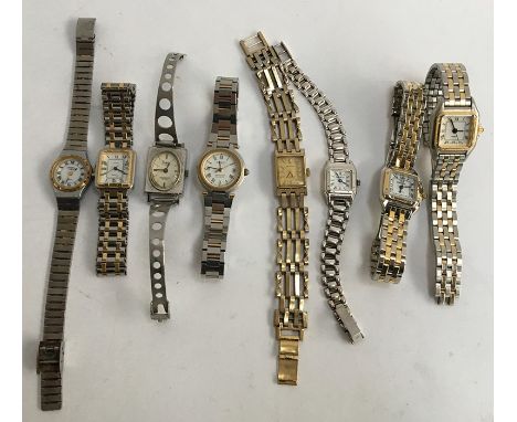 A collection of ladies wrist watches to include a Tissot Seastar Quartz, Rotary, Cara, Cronova, and others (8)