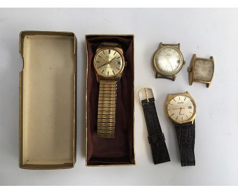 A box of gent's watches to include Ingersol, Louis Frey, and an Atrexa, together with a vintage Timex
