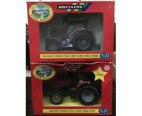 A Britans Massey Fergusson 6290 tractor 1:32 scale boxed, and a Massey Fergusson MF6180 tractor 1:32 scale boxed