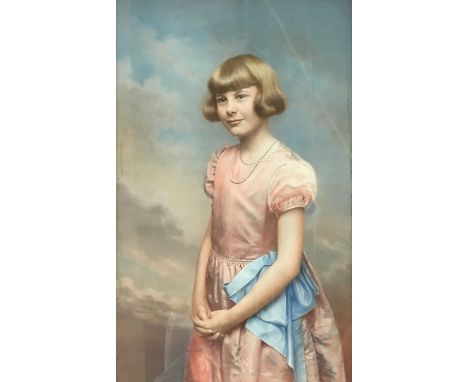 A photographic portrait of Dorine Butler heightened in guache, signed and dated lower right 1929, 75x46cm