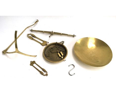 A set of brass hanging scales 'Class B', 'To Weigh 4 LB'