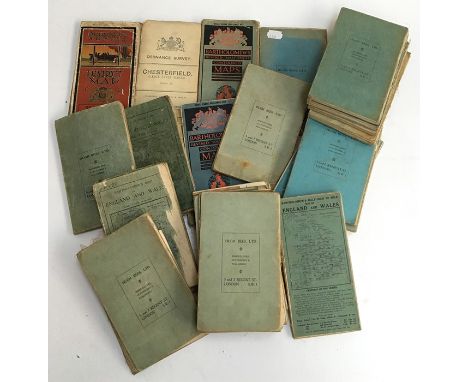 A number of Ordnance Survey 1" maps of England and Wales, some linen backed, together with four linen backed maps of South Ea