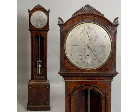 A REGULATOR CLOCK, THE DIAL SIGNED ARCHARD, LONDONthe 11" silvered dial with minute sweep hand, subsidiary second and hour di