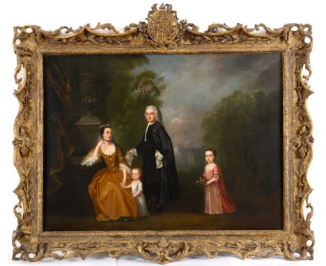FRANCIS LINDO (1714-1767) FAMILY PORTRAIT OF JAMES ERSKINE, LORD ALVA (1722-1796), WITH HIS WIFE MARGARET AND THEIR TWO CHILD