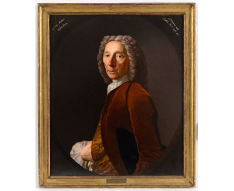 ALLAN RAMSAY (1713-1784) PORTRAIT OF SIR PETER HALKETT, Bt. OF PITFIRRANE, FIFE (c.1660-1746) Half length, wearing a russet c