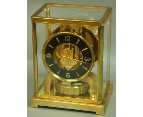 A JAEGER-LE-COULTRE ATMOS CLOCK, movement number 98488, the black dial with arab numeral and baton hours, 22.5cm