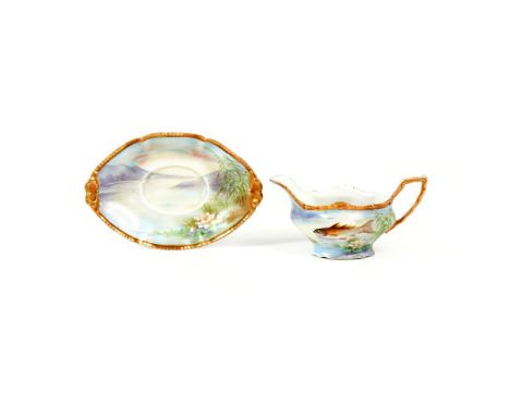 Sold at Auction: Two Limoges porcelain & gold Swan Condiment Pots with  Spoons