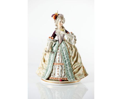 Queen Marie AntoinetteItalyCAPODIMONTE polychrome sculptureMarked with crowned N(in very good condition)Inspired on a portrai