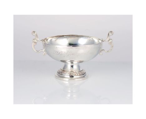 A Regence style marriage cupFrench silverResting on a circular stand framed by frieze, the plain body marked PHte GREUZARD” i