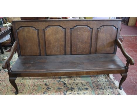 Antique oak bench - Approx L: 184cm