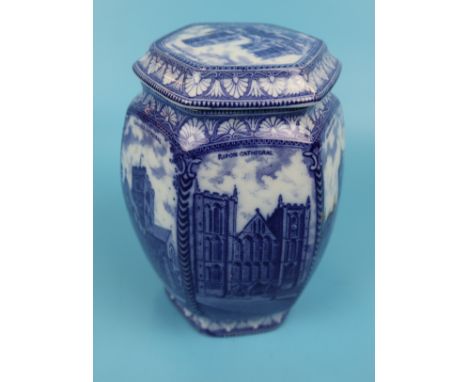 Blue &amp; white Maling-ware tea caddy
