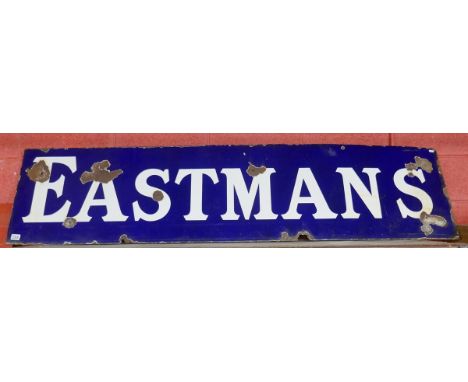 Large enamel sign - Eastmans - Approx: 200cm x 49cm