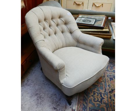 Button back armchair