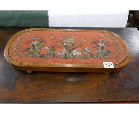 Small tapestry stool - Approx W: 55cm x D: 24.5cm x H: 6cm