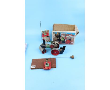 Mamod steam roller and box with accessories