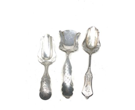 3 dutch silver tea caddy spoons