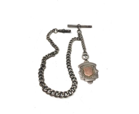 Antique silver albert chain & fob 32g