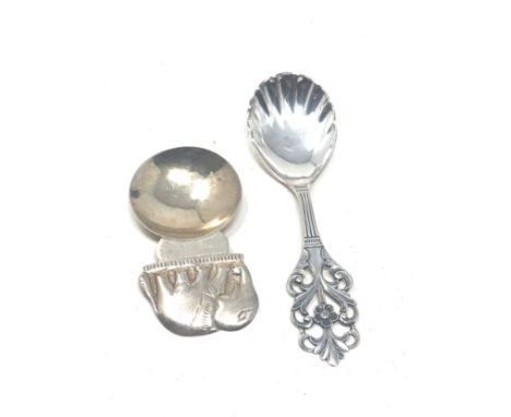 2 continental silver tea caddy spoons xrf tested as silver