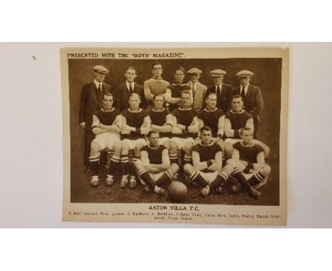 BOYS MAGAZINE, Football Teams (1920s), inc. Aston Villa (16 & 20 figures), Cardiff, Chelsea (with & without names), Glasgow R