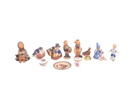 Small collection of Hummel figures &amp; others, including Hummell, Royal Copenhagen, Coalport miniatures.