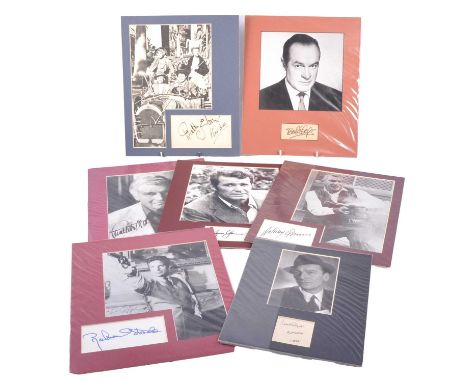 Actors and Celebrities, 1950s-1960s, a collection of autographs including:Bob Hope, single sheet, mounted with black and whit