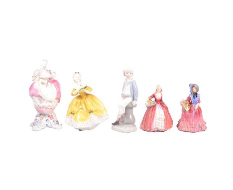 A collection of five figures including Royal Worcester 'Amaryliss', 25cm, Royal Doulton 'The Last Waltz' HN2315, 'Betty' HN19