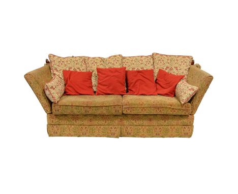 Knoll type sofa, with loose cushions, length 211cm, height 92cm.