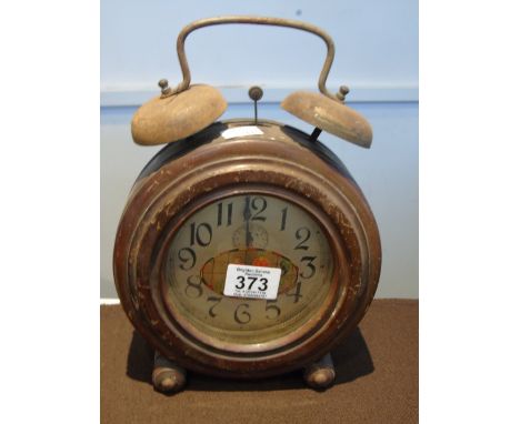 LARGE GERMAN WOOD CASED ALARM CLOCK A/F