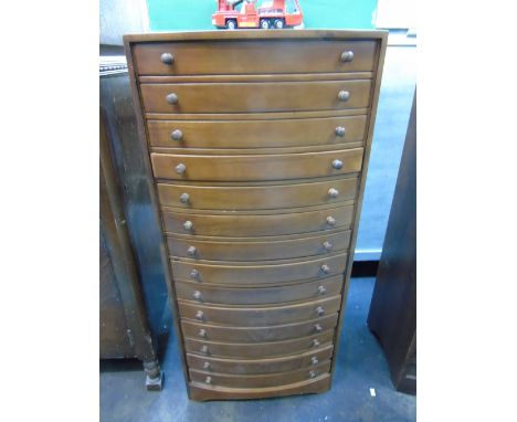 14 DRAWER BOW FRONTED CHEST