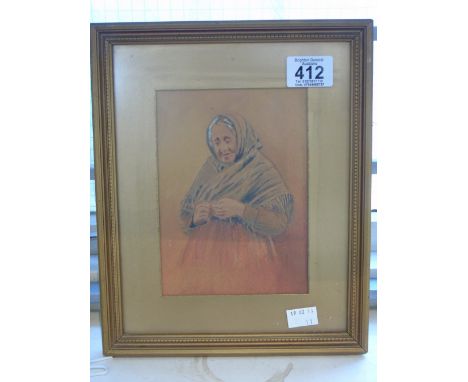 PENCIL SKETCH OF ELDERLY LADY
