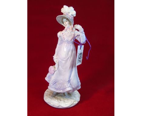 ROYAL WORCESTER FIGURE V & A WALKING OUT DRESSES 'THE REGENCY'
