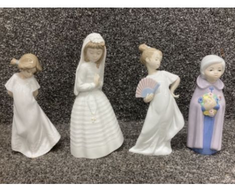 Three Nao for Lladro to include communion girl 0236 I’m so pretty 1455 and one by Cascades