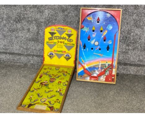 2x vintage bagatelle games - Ketch-m-up &amp; rocket themed