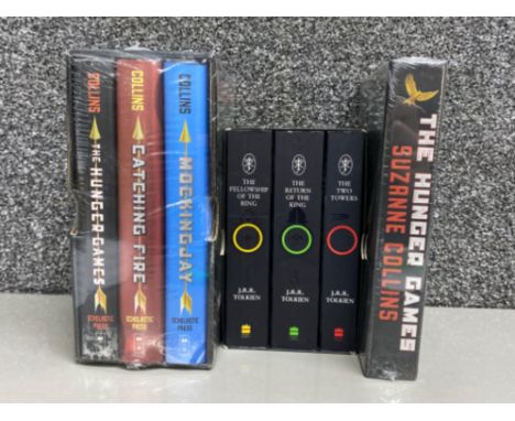 A trio of new boxed &amp; sealed hardback books by Suzanne Colin’s “the Hunger games Trilogy” plus a similar single volume &a