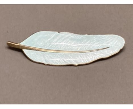 Viggo Pedersen sterling silver and blue enamel brooch Denmark 14.9g gross
