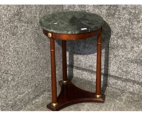 An Empire style lamp table with green marble base