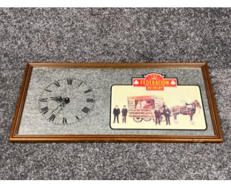 The federation brewery mirrored wall clock