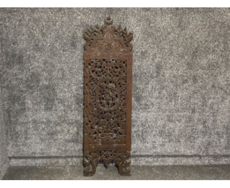 A very large 153x45cm vintage/antique carved wood panel, eastern religion theme