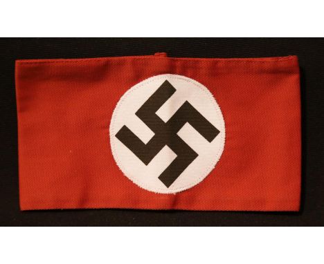 WWII German style Nazi Party cotton armband. P&amp;P Group 1 (£14+VAT for the first lot and £1+VAT for subsequent lots) 
