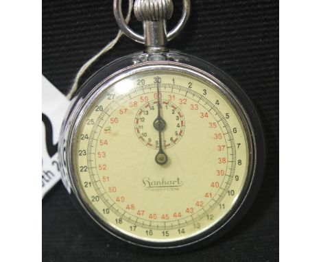 WWII style German Kriegsmarine Torpedo timer by Hanhart (not working) with engraving to verso. P&amp;P Group 1 (£14+VAT for t