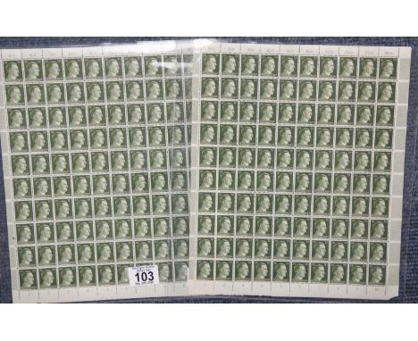 Two sheets of WWII German mint 30 Pfennig stamps. P&amp;P Group 1 (£14+VAT for the first lot and £1+VAT for subsequent lots) 