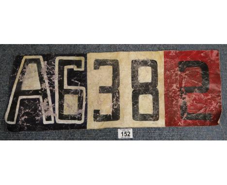 WWI style panel possibly cut from a military aircraft, 57 x 22 cm. P&amp;P Group 1 (£14+VAT for the first lot and £1+VAT for 