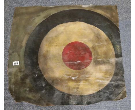 Large WWI type roundel painted on canvas, 68 cm x 70 cm. P&amp;P Group 1 (£14+VAT for the first lot and £1+VAT for subsequent